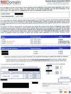 Domain Renewal Notice